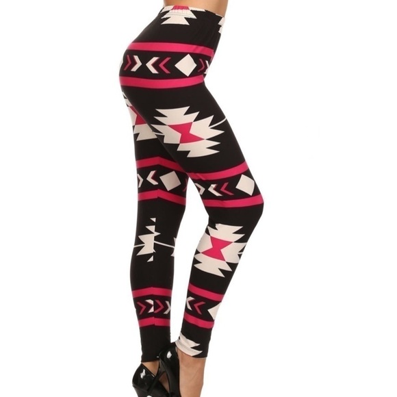 ALWAYS Pink/Black/White Aztec Design Butter Soft Leggings! - Picture 4 of 4